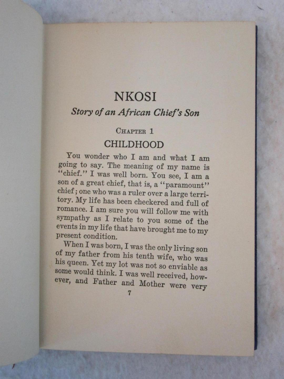 A. M. Anderson NKOSI Story of an African Chief’s Son 1938 The Warner Press, IN