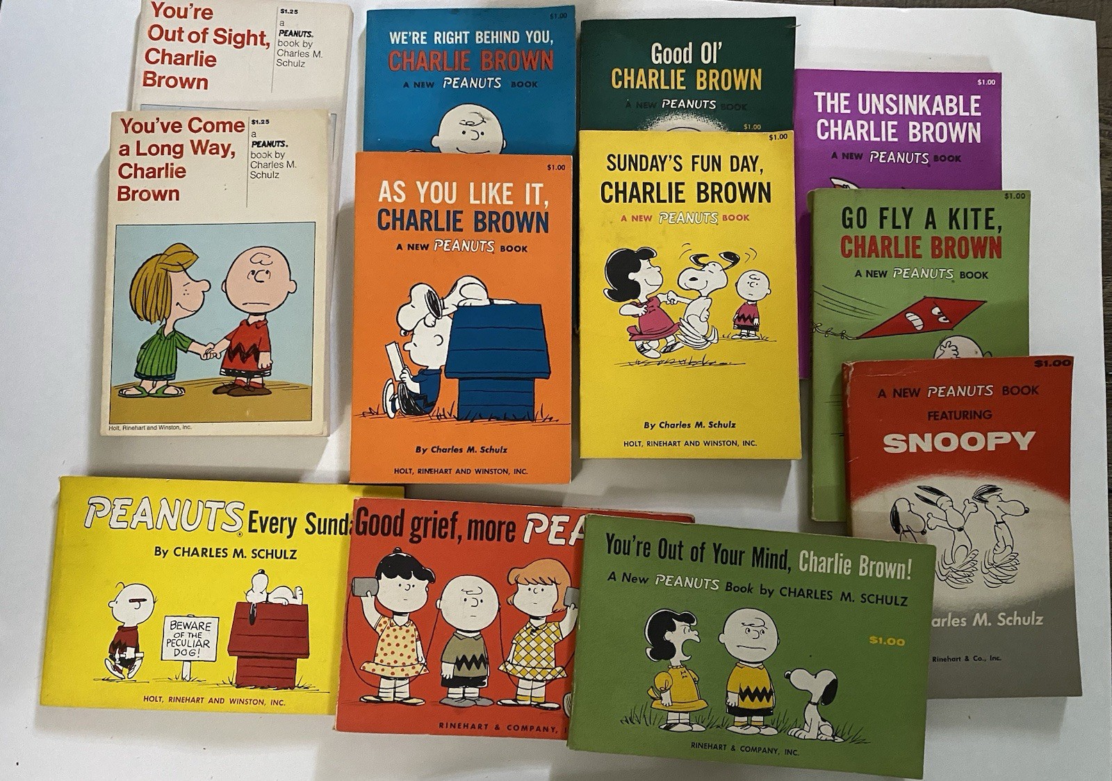 Vintage Peanuts Charlie Brown Book Lot 12 First Editions + 1958 Time
