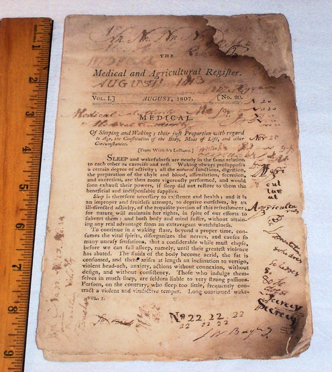 1807 Agriculture – Sleep Black Cattle Apple Cider Cooking Farm Weather etc.
