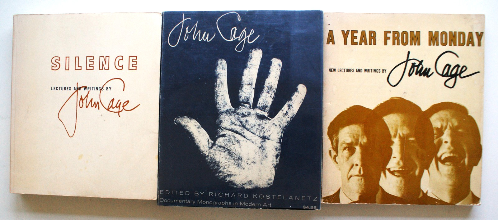 JOHN CAGE 3 Books: SILENCE 1979, KOSTELANETZ ’70s, A YEAR FROM MONDAY 1970 [241]