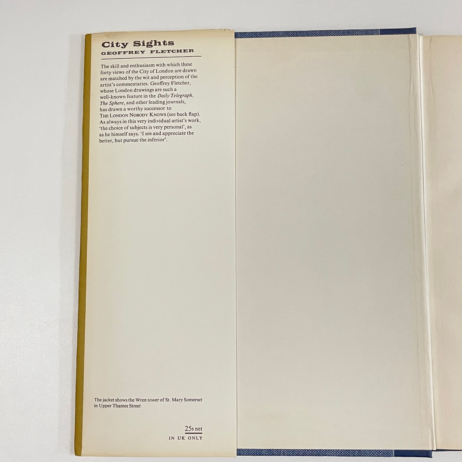 City Sights: A City of London Portfolio by Geoffrey Fletcher SIGNED 1963 UK