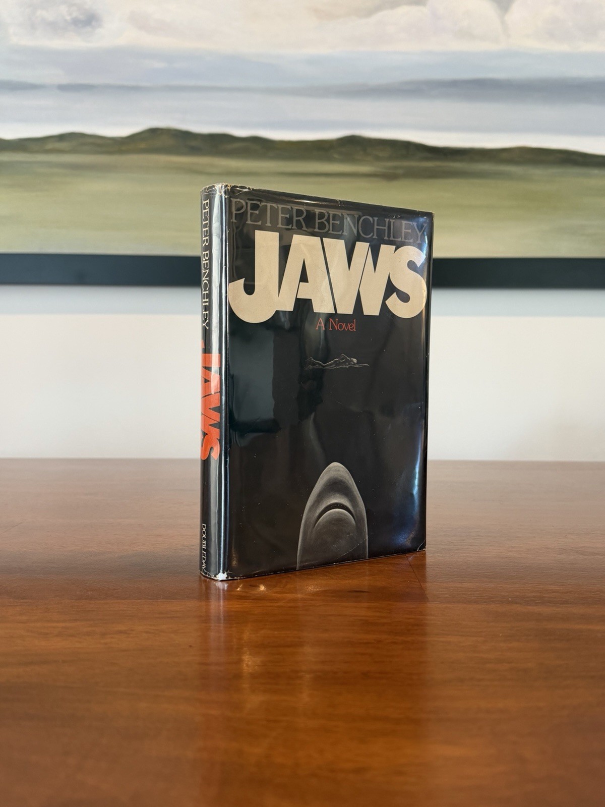 JAWS by Peter Benchley – Hardcover DJ Early Print (Gutter P25) – Doubleday, 1974