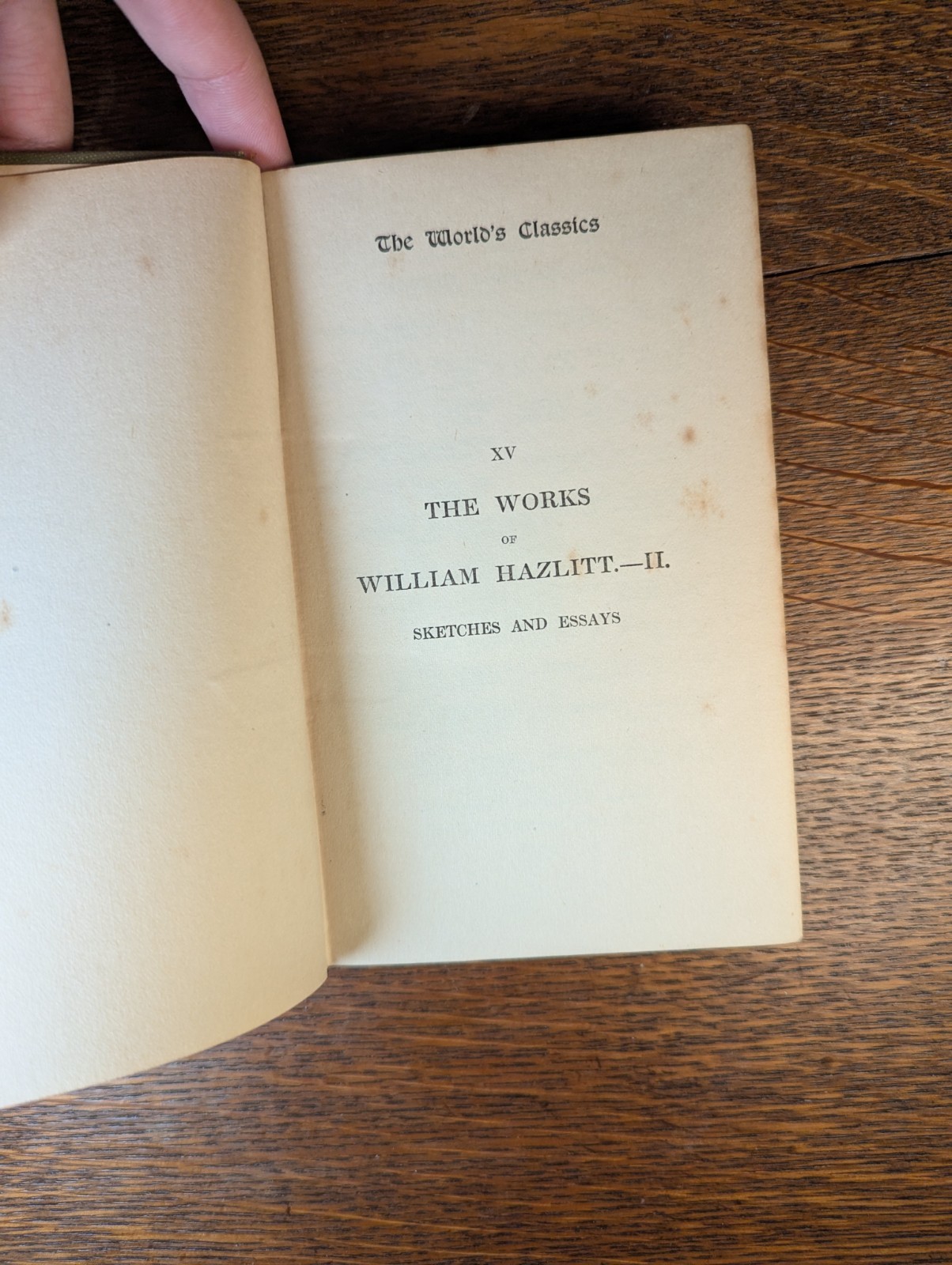 Vintage William Hazlitt Bundle – Table Talk, Sketches and Essays, Selected Essay