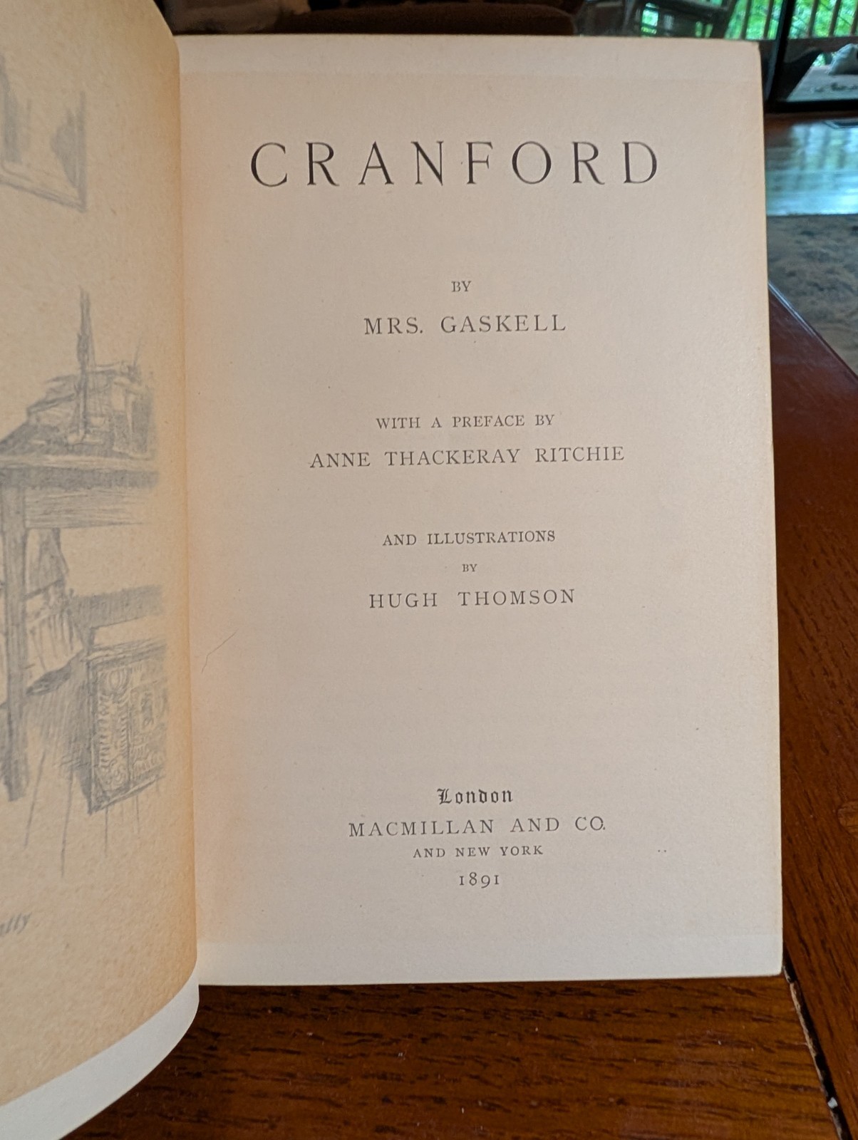 1891 Cranford Mrs Gaskell Hugh Thomson Illustrated Victorian Gilt HC