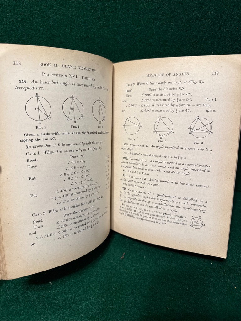 Antique 1913 Plane and Solid Geometry by George Wentworth & David Smith