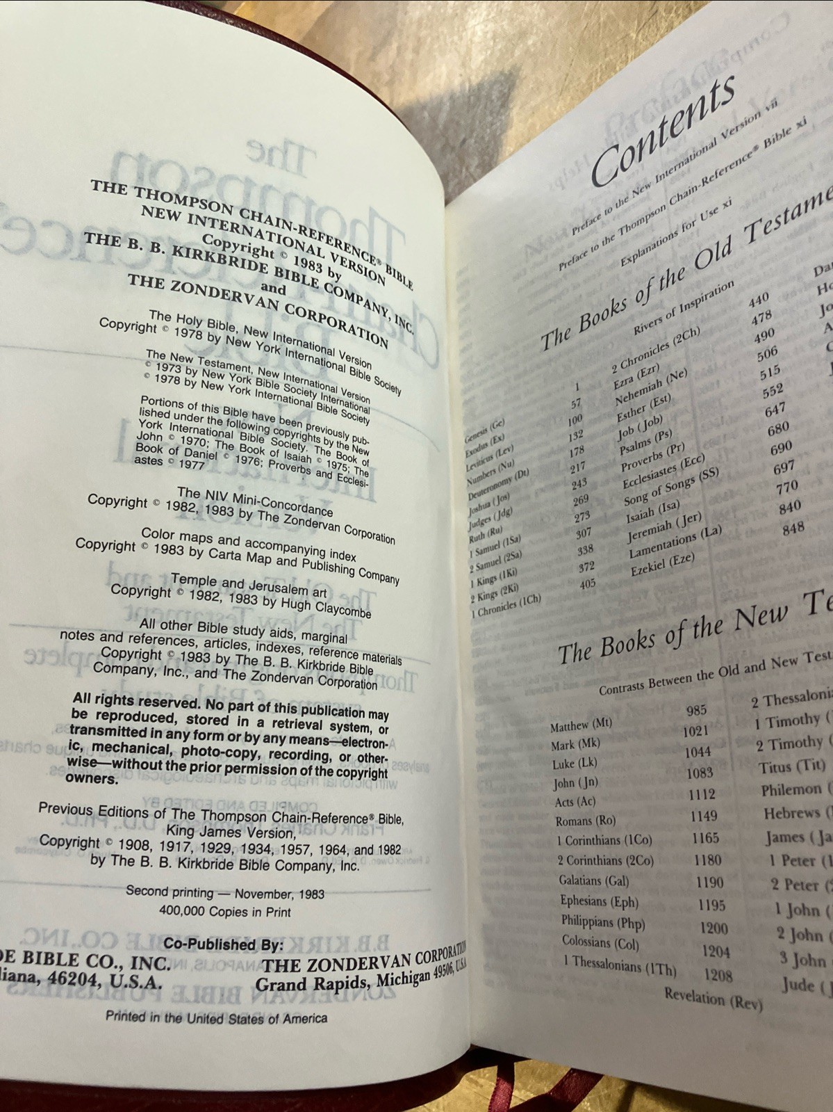 Thompson Chain Reference Bible NIV 1978 1983 Pre 1984 Genuine Calfskin Leather