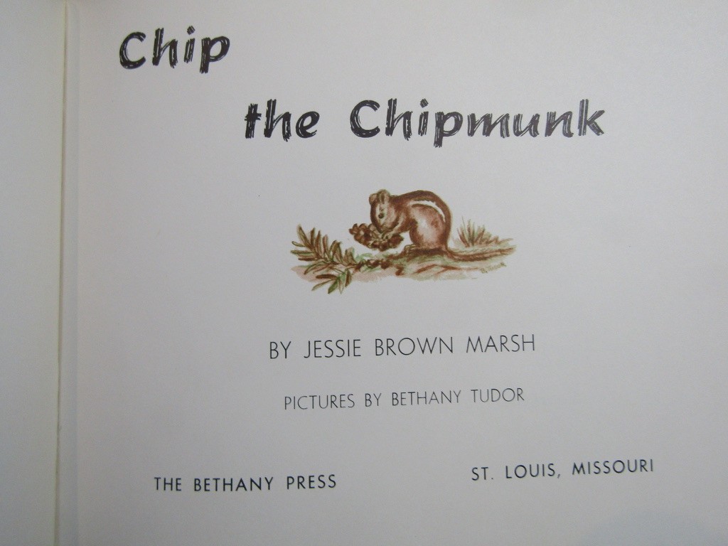 1962 Marsh CHIP THE CHIPMUNK Rare SIGNED 1st Ed. HC/DJ Illustrated Bethany Tudor