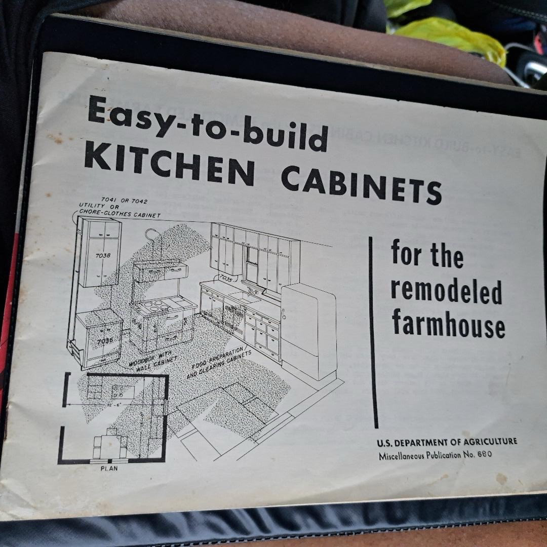 1949 USDA Misc Pub #680 Easy-to-build Kitchen Cabinets For Remodeled Farmhouse