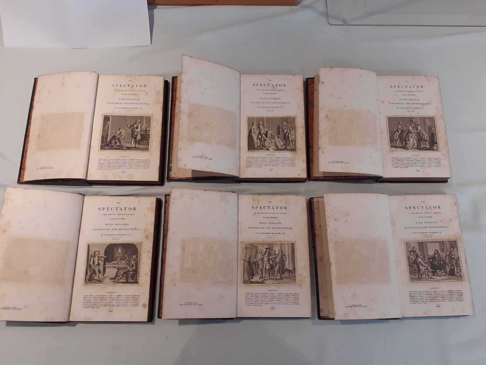 The Spectator 1822 Vols 1 – 6 of 6 in full set.