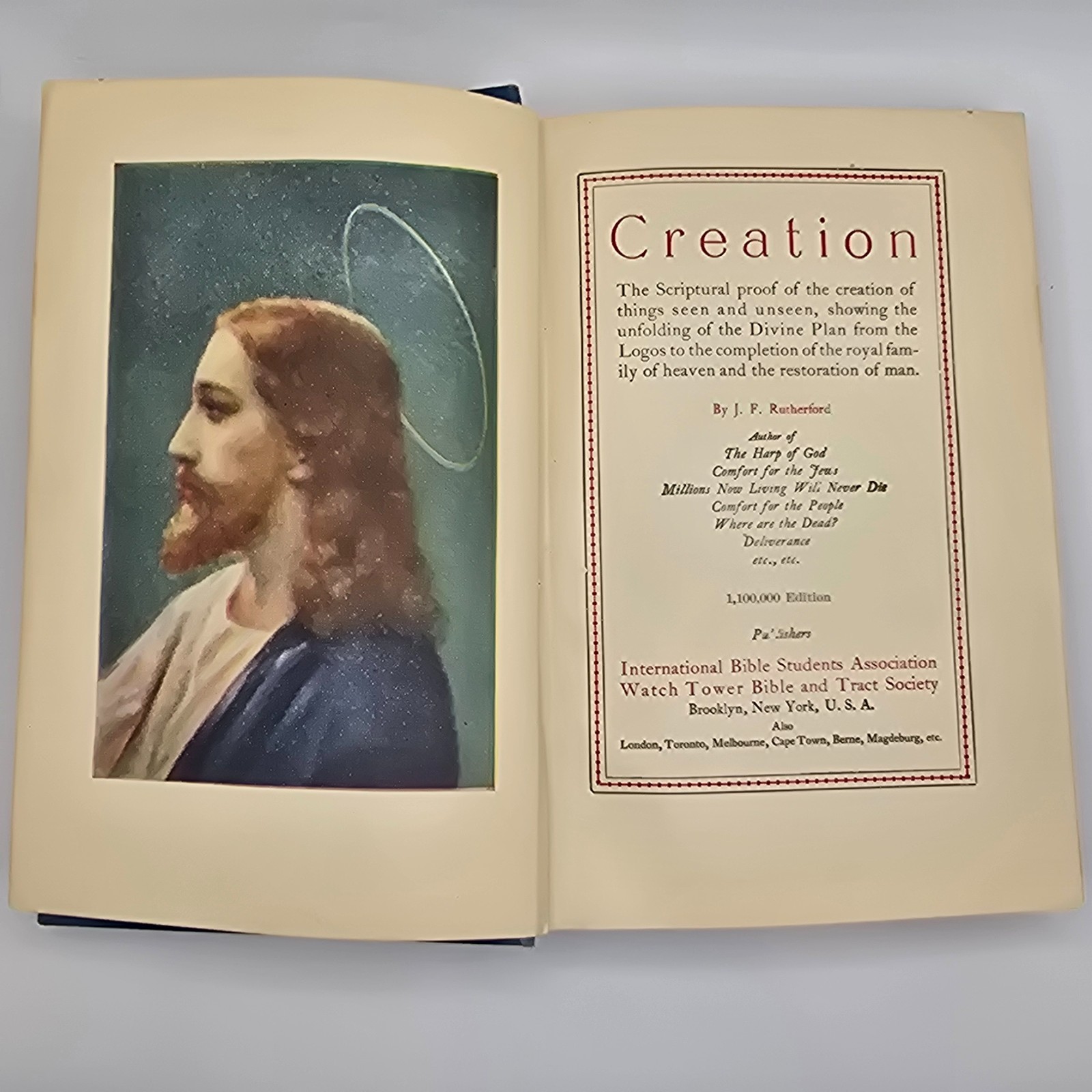 Creation by J.F. Rutherford Antique Book 1927 Watchtower JW Hardcover Blue READ