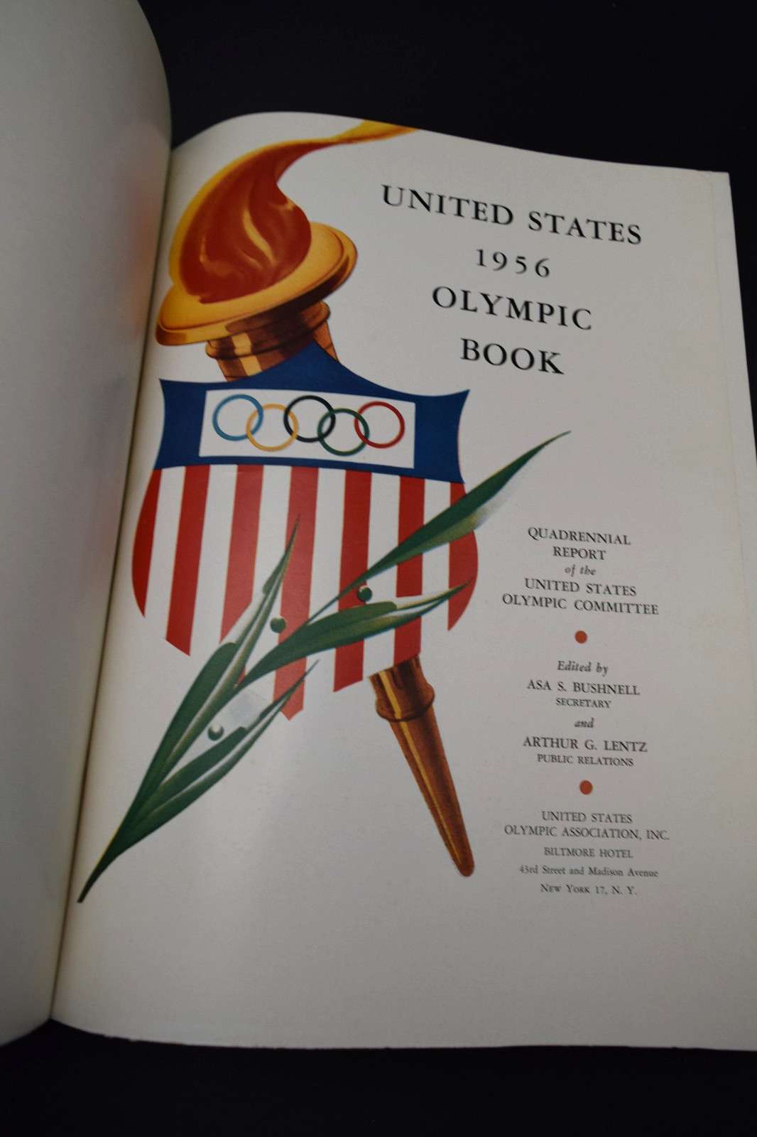 United States 1956 Olympic Book Quad. Report – US Olympic Committee- HC