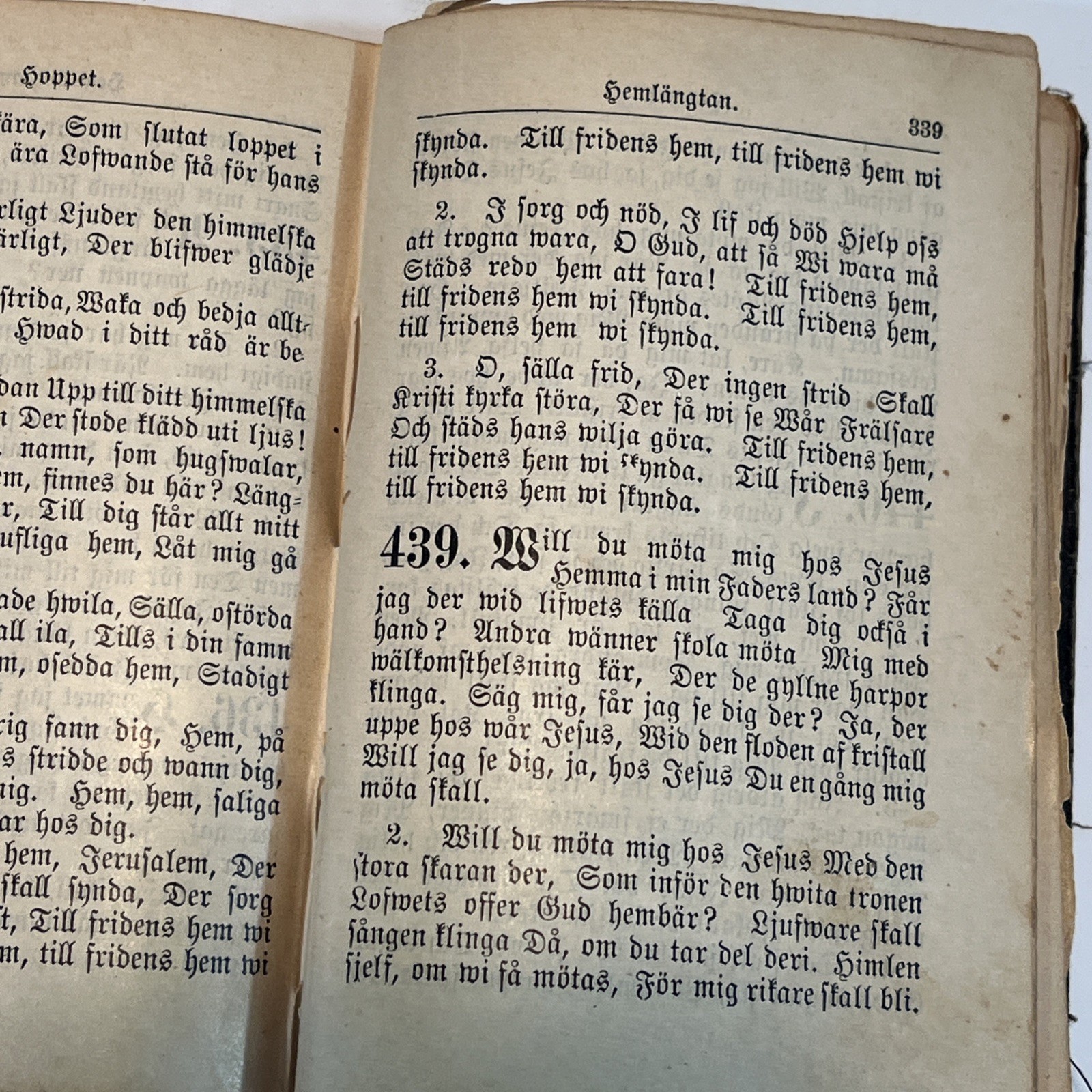 Hemlandsfauger 1891 Homeland Songs Swedish Lutheran Hymnbook Augustana