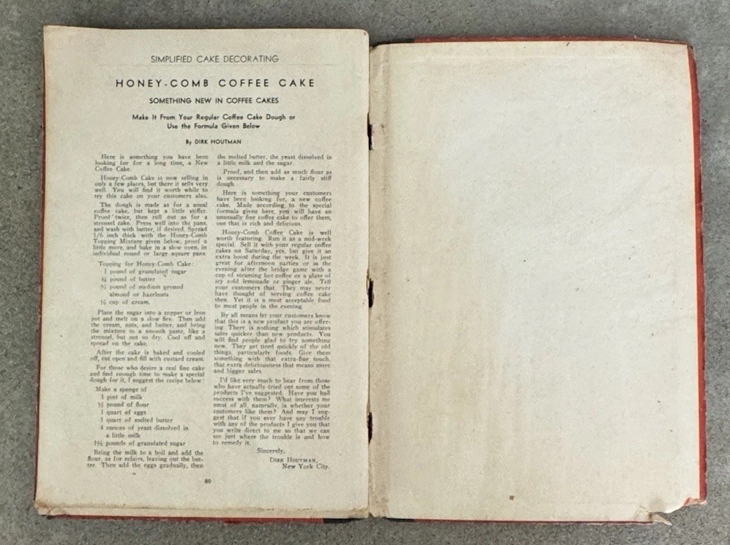 1937 Ateco Simplified Cake Decorating Illustrated Hardcover Thomsen Book
