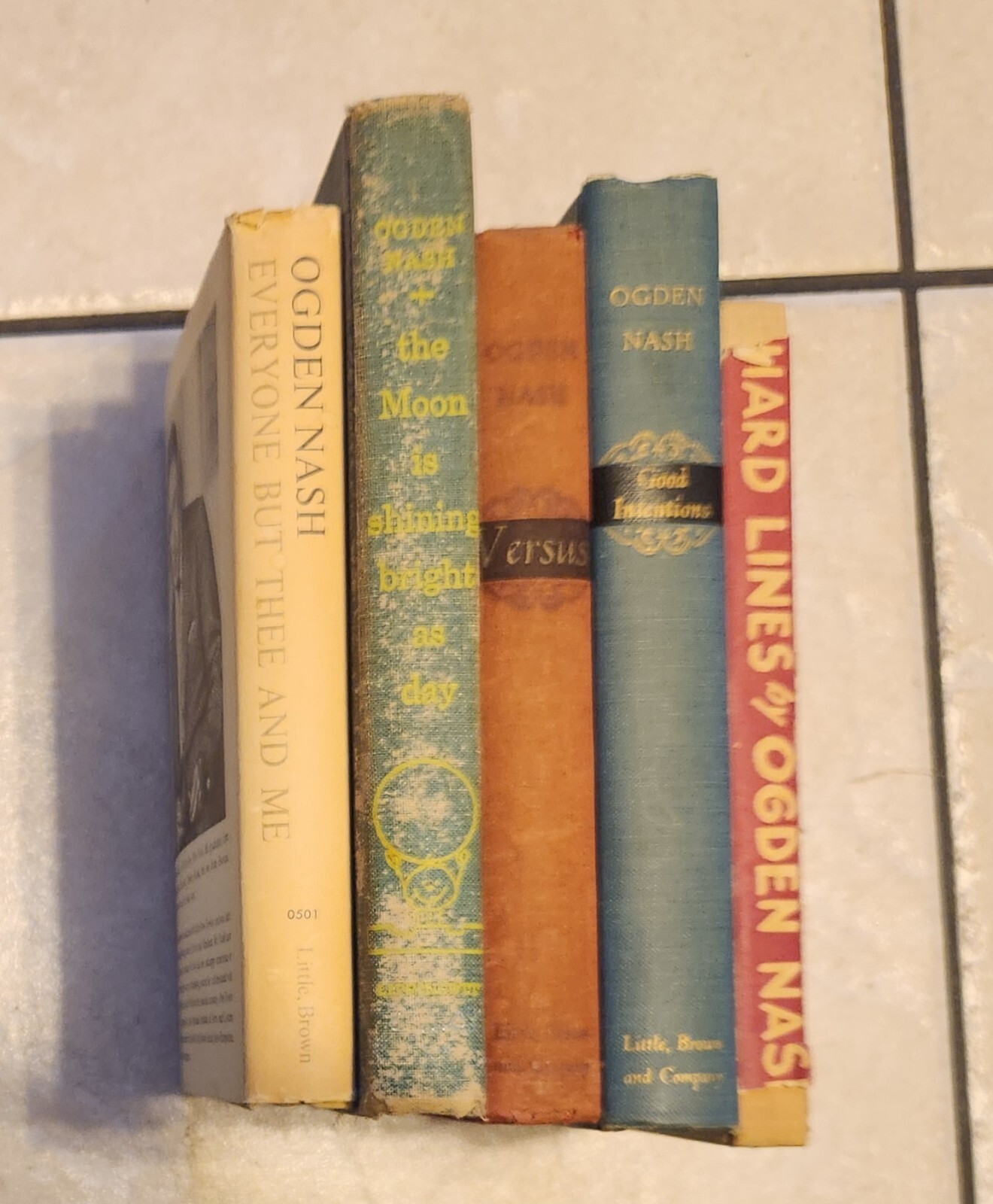 Lot of 5 Vintage Ogden Nash HC hard cover books – 2 first editions