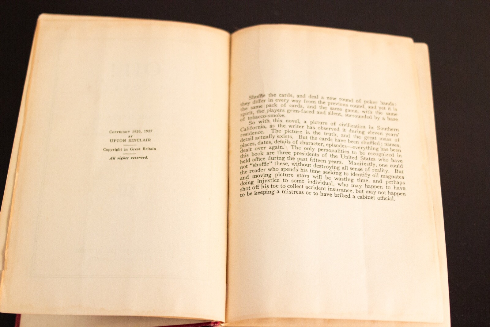 Oil! Upton Sinclair Self Published 1st Edition 1926, 1927