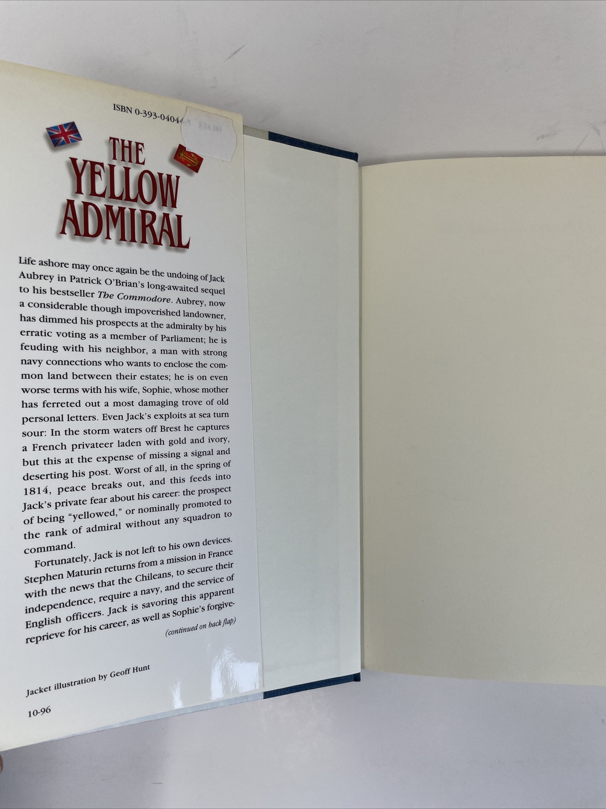 First Edition -Patrick O’Brian The Yellow Admiral -1996 W.W. Norton