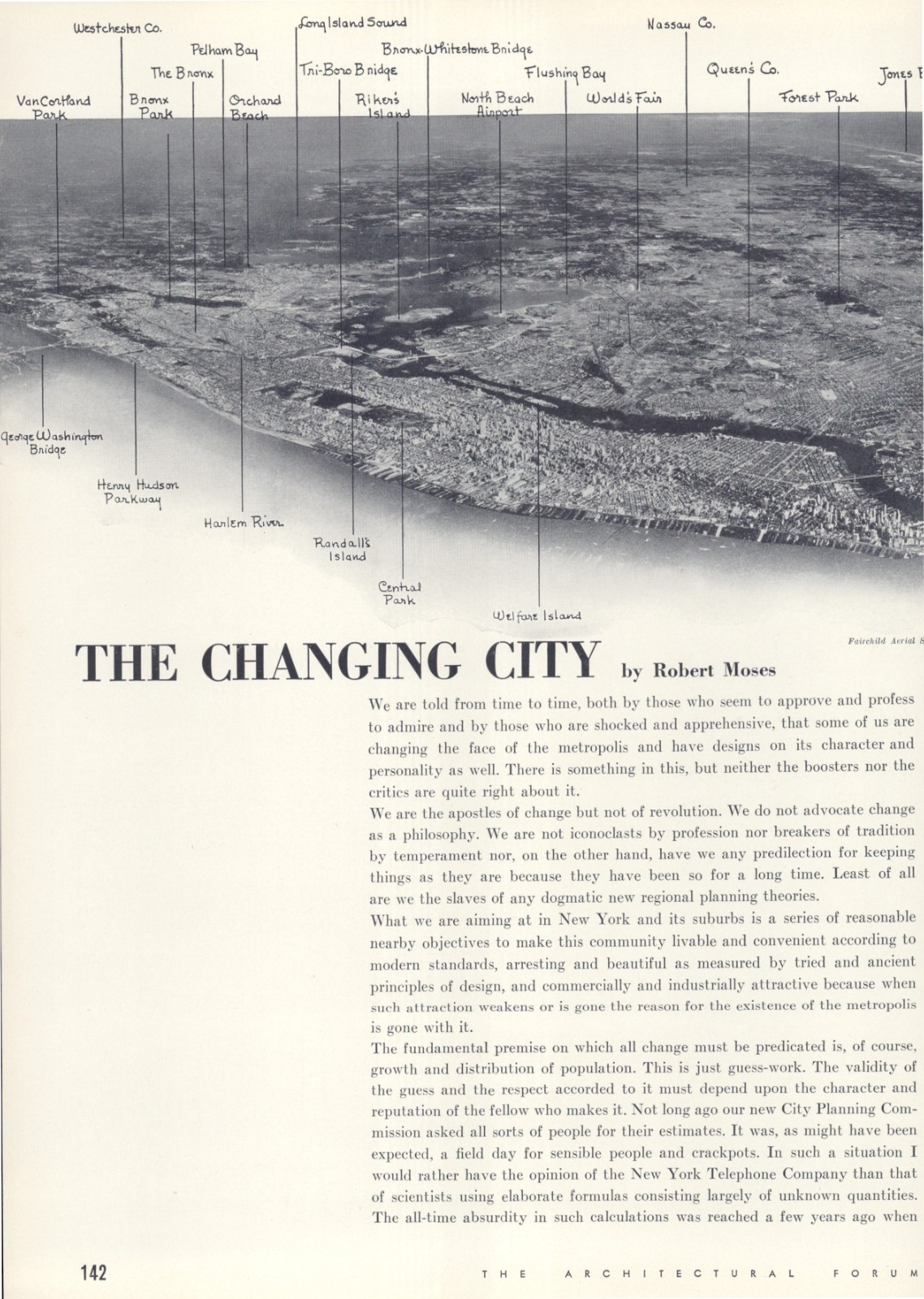 1940 Article * The Changing City by Robert Moses New York’s „Master Builder“