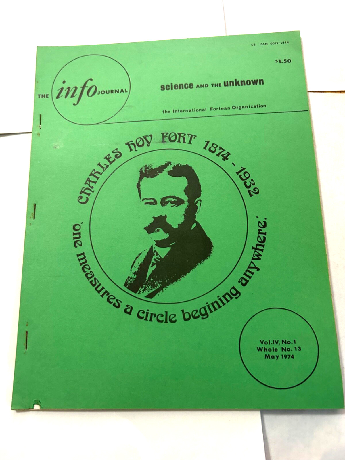 The INFO Journal Science and the Unknown Magazine Charles Hoy Fort 1874-1932