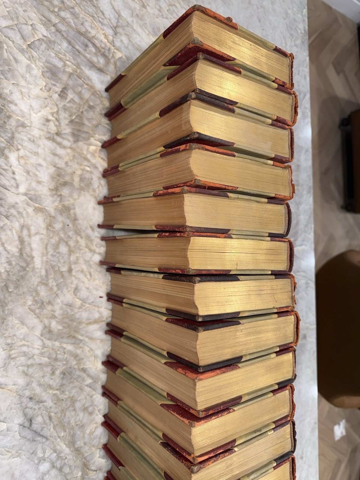 Antique 1902 Young Folks Library 19 Vol Set Hall & Locke Victorian Red Gilt Bind