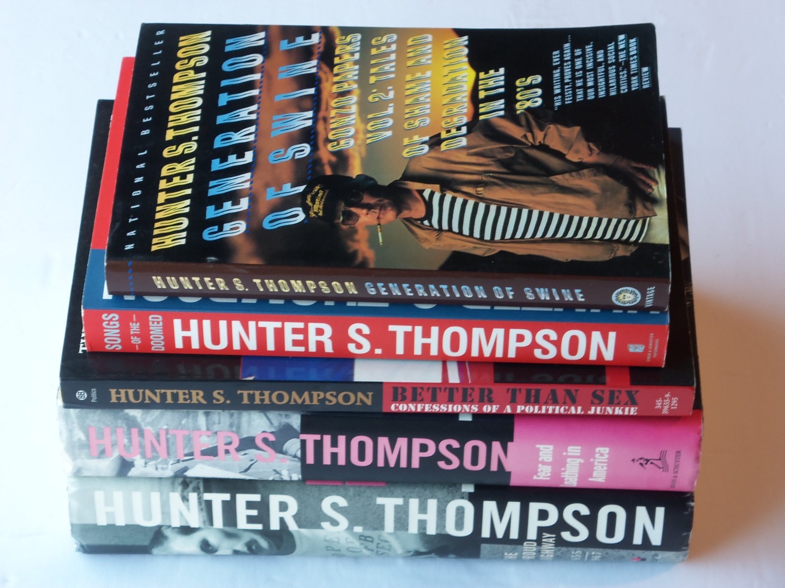 Bulk Lot of 5 Hunter S. Thompson Books – Gonzo Letters both volumes HCDJ