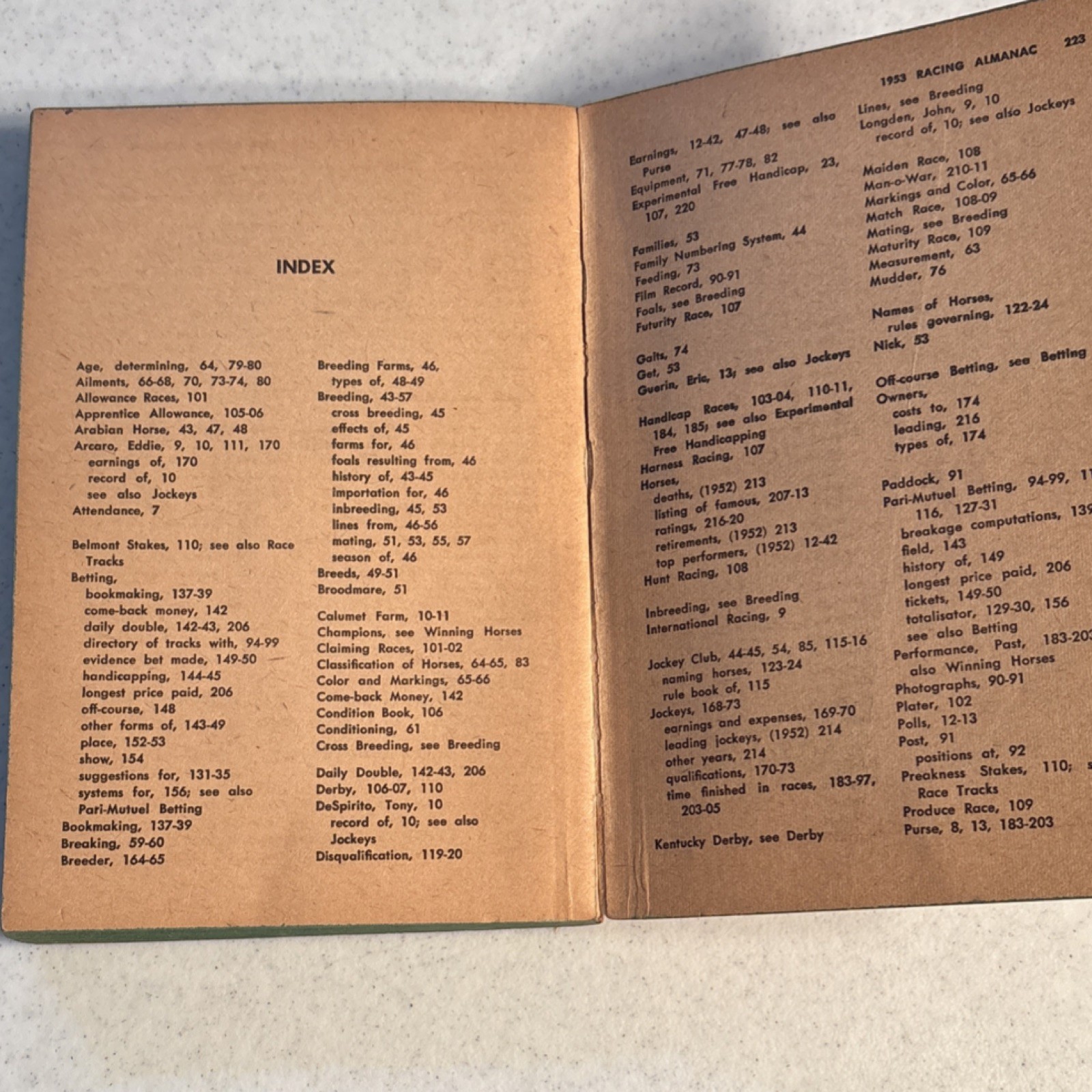 Dell 1953 Horse Racing Almanac Vintage Illustrated Paperback by Day & Barber