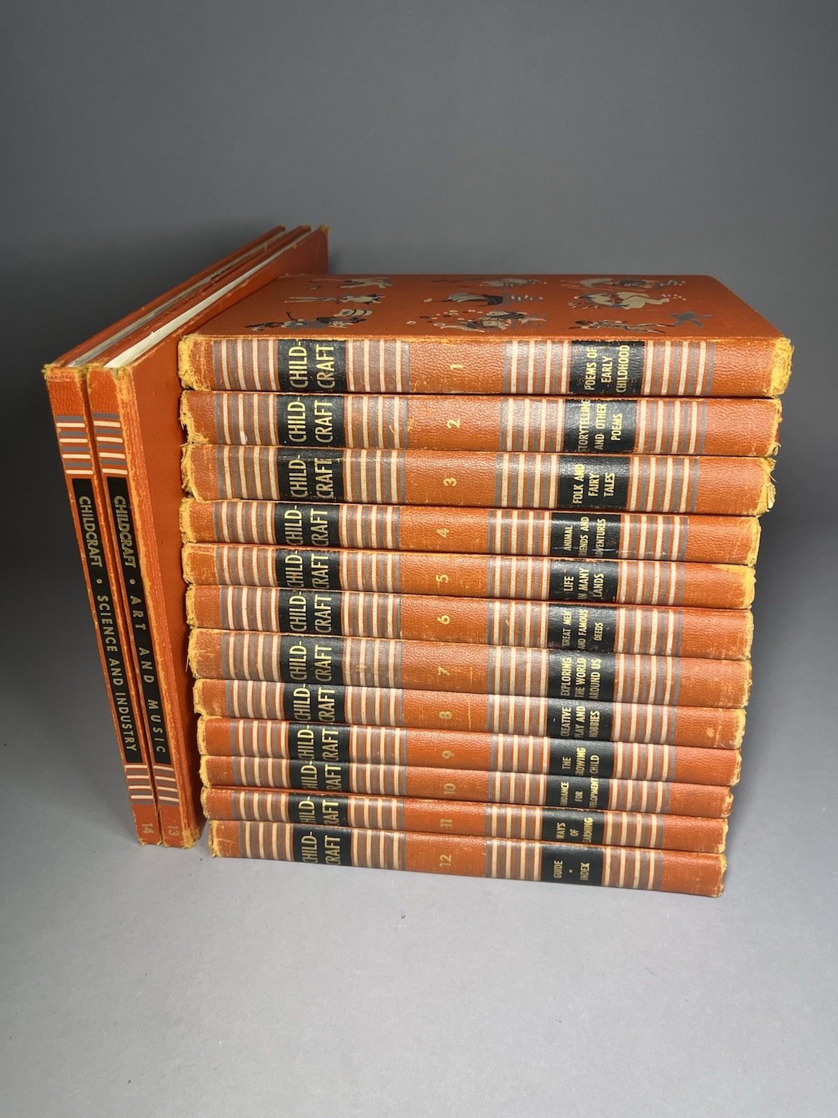 Childcraft Illustrated Vol 1-14 Home School Vintage Childrens Books, 1949