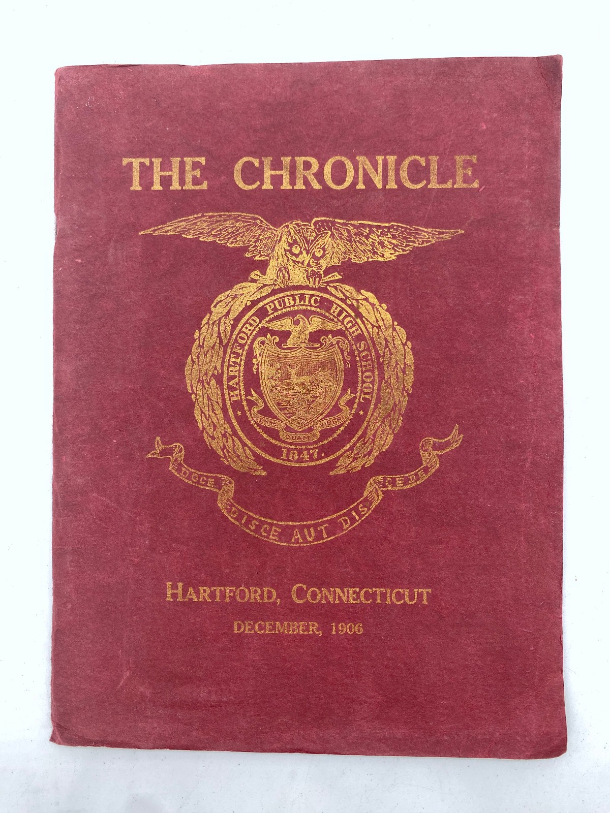 1906 Hartford CT Public High School The Chronicle Debating Club Newspaper
