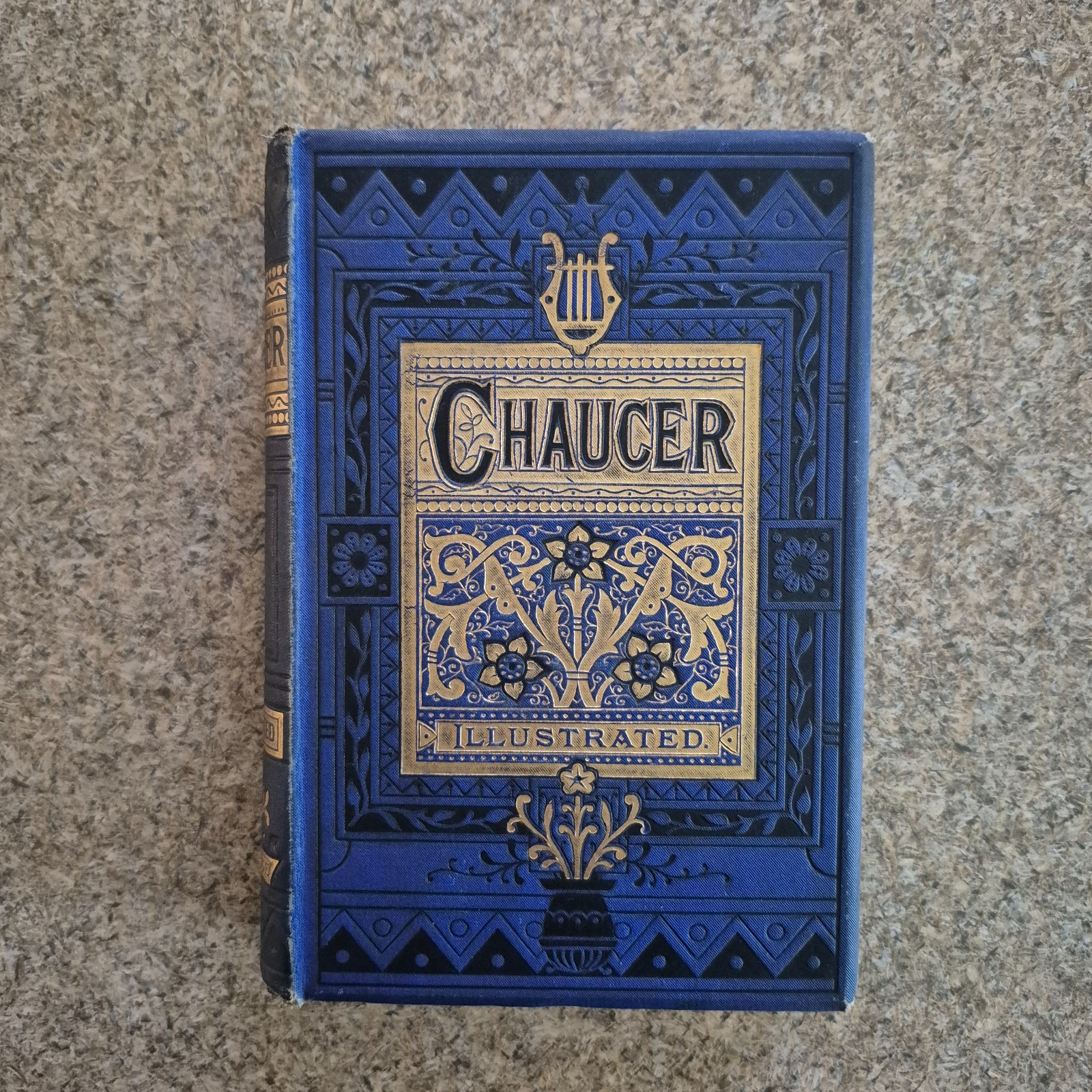 Chaucer Canterbury Tales Illustrated Blue Gilt HC Antique George Routledge