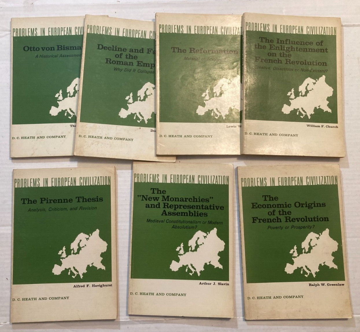 Lot 7 books Problems in European Civilization, history, Bismarck, French Revolut
