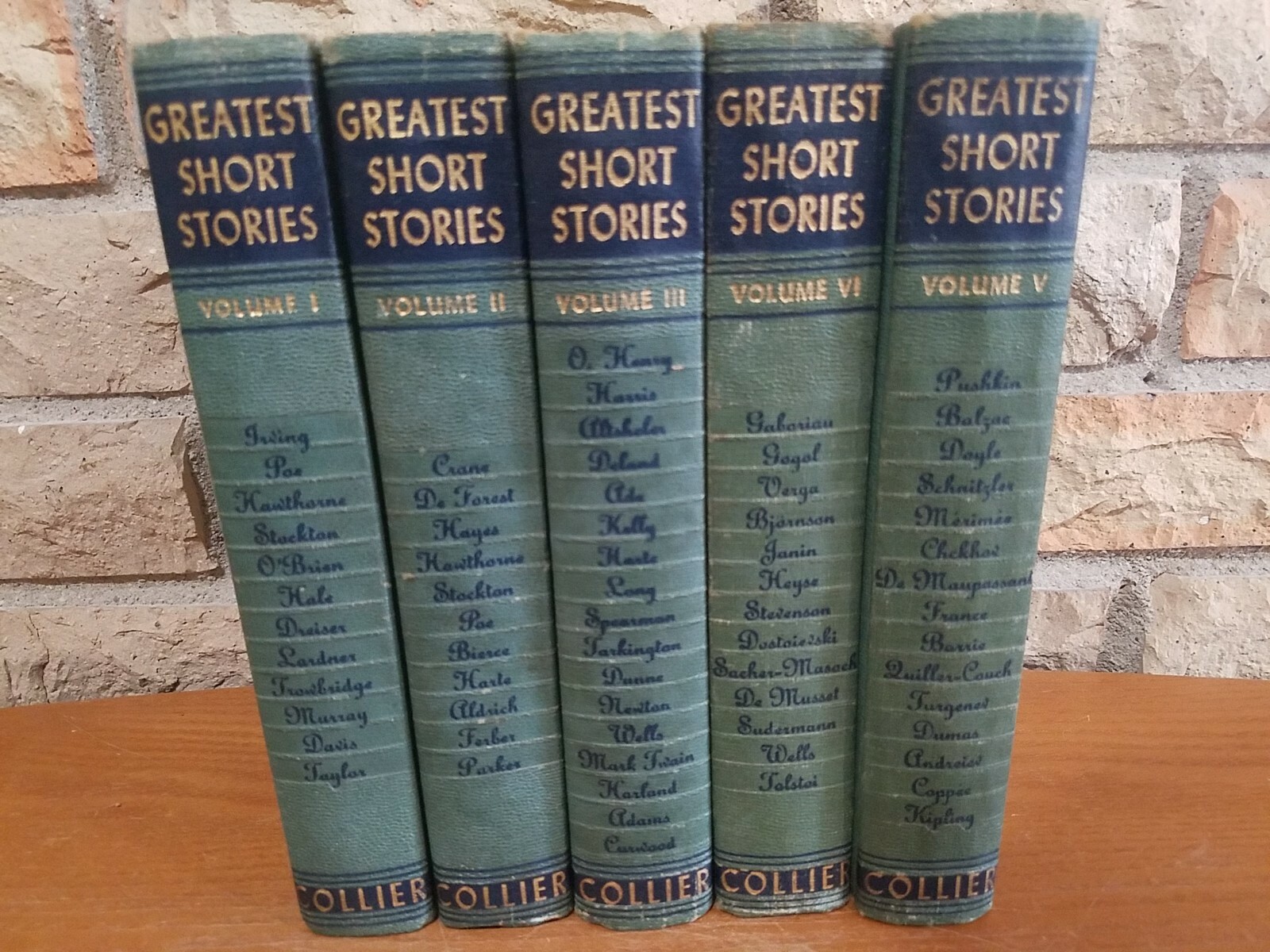 Lot of 5 Vintage 1940 Hardcover Collier Greatest Short Stories