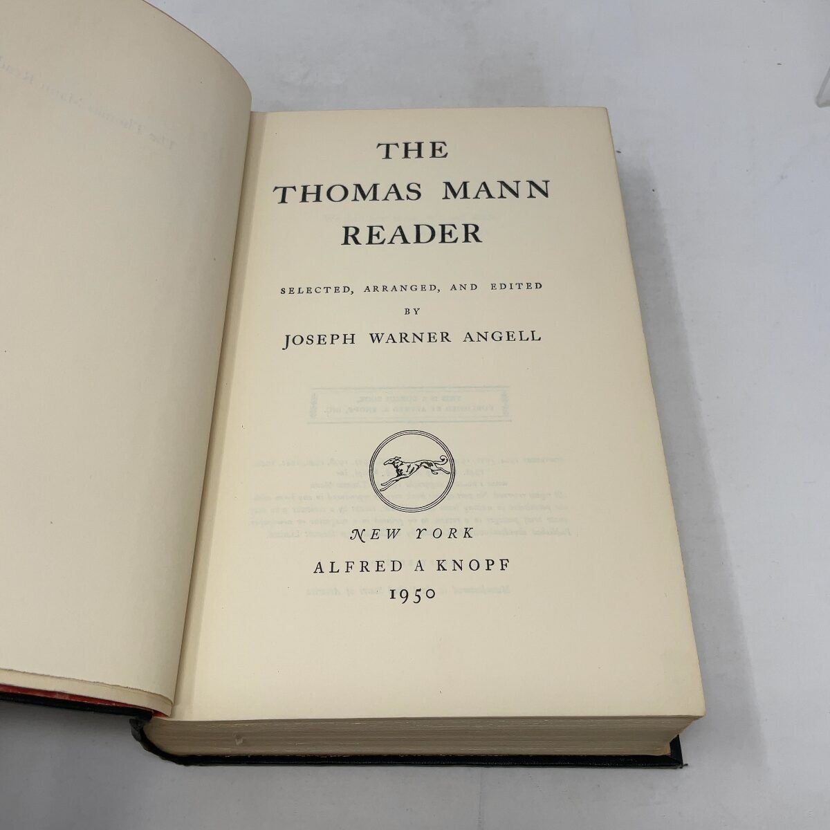 The Thomas Mann Reader by Thomas Mann, Joseph Warner Angell HC First Edition Li