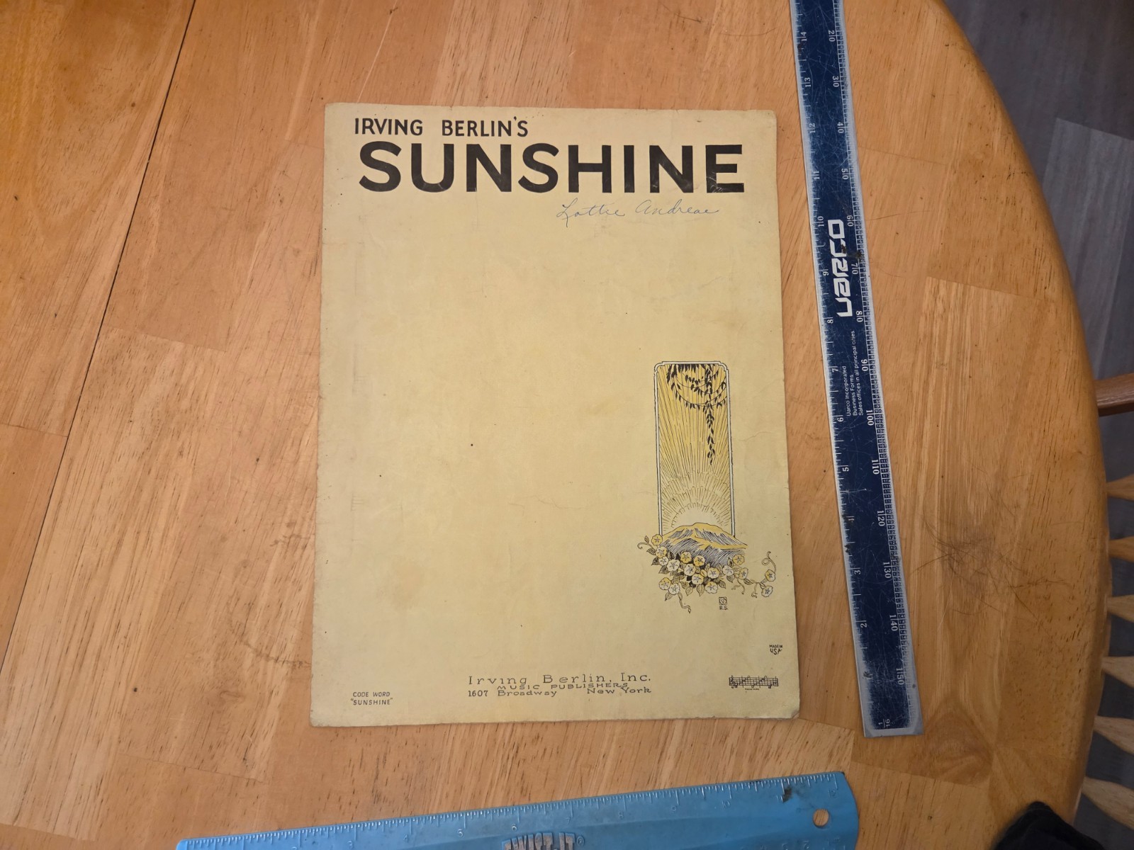 Irving Berlin’s Sunshine – 1928 Irving Berlin Inc. Music Sheet