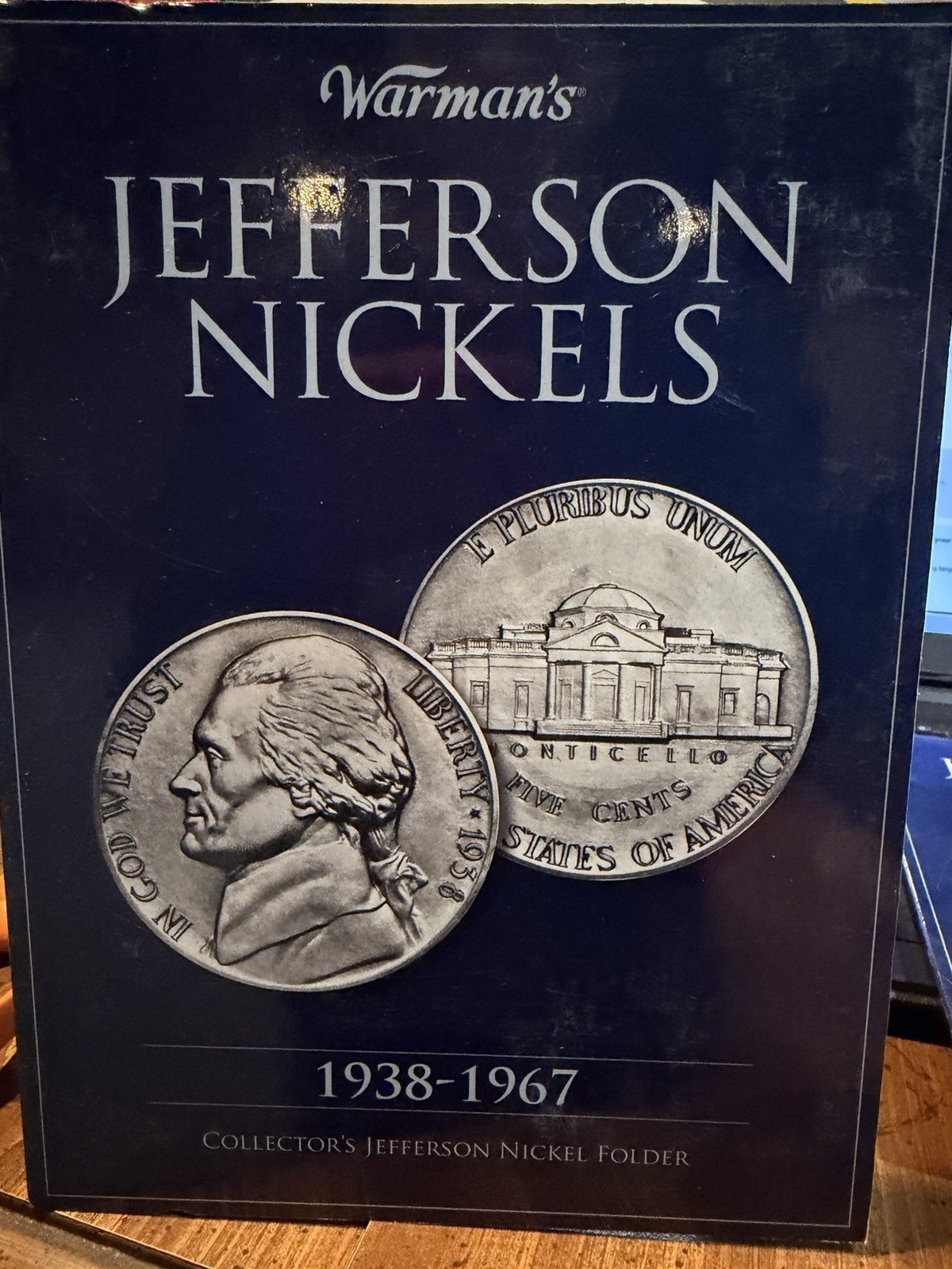 H.E. Harris & Co. Jefferson Nickel Coin Folder Album 1938-1961 + Coins! 5 Coins