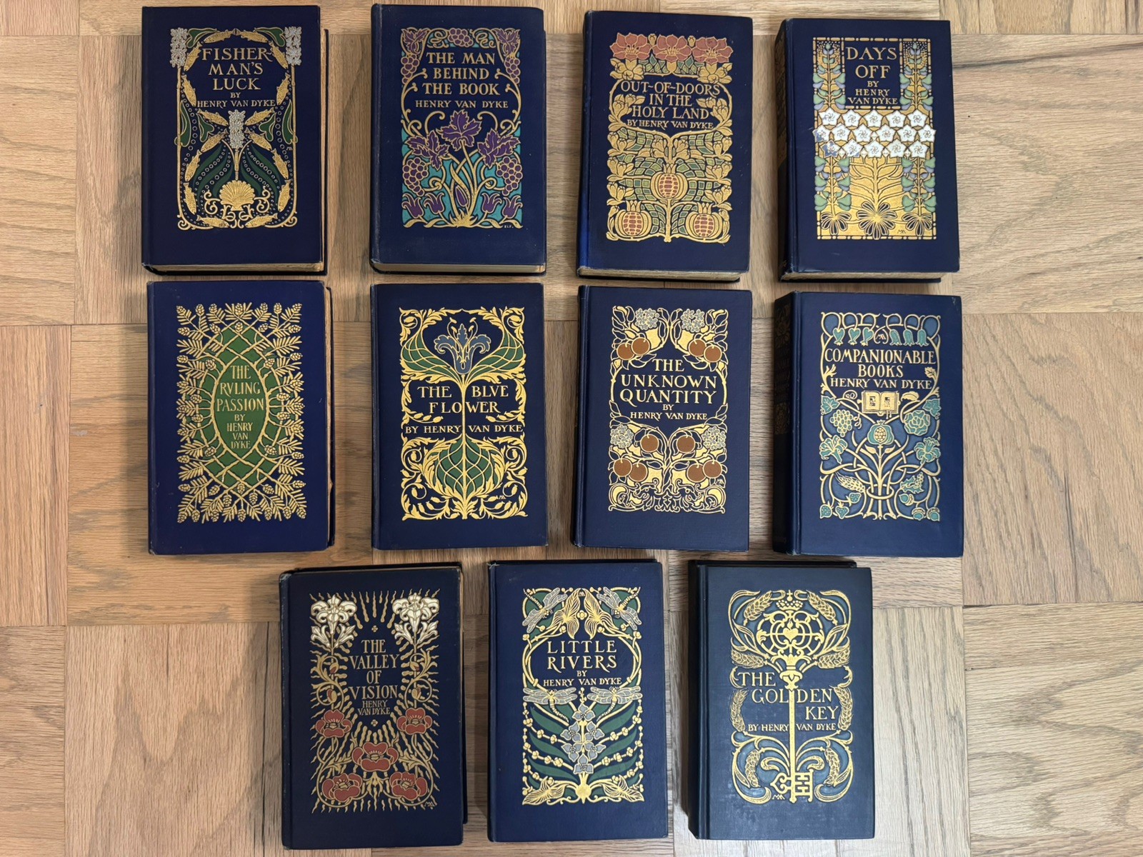 11 Henry Van Dyke Antique Decorative HC Book Collection with 1st Editions 1900s