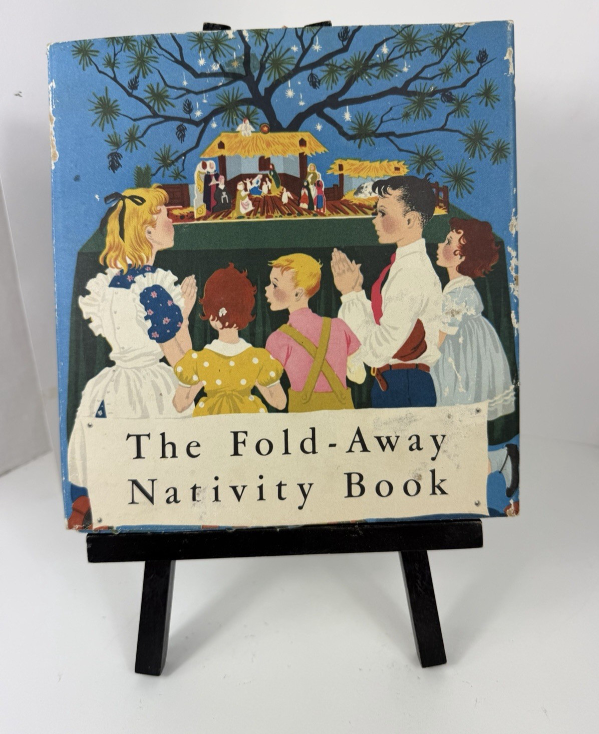 VTG The Fold Away Nativity Book 1951 Garden City Books NY USA *RARE*