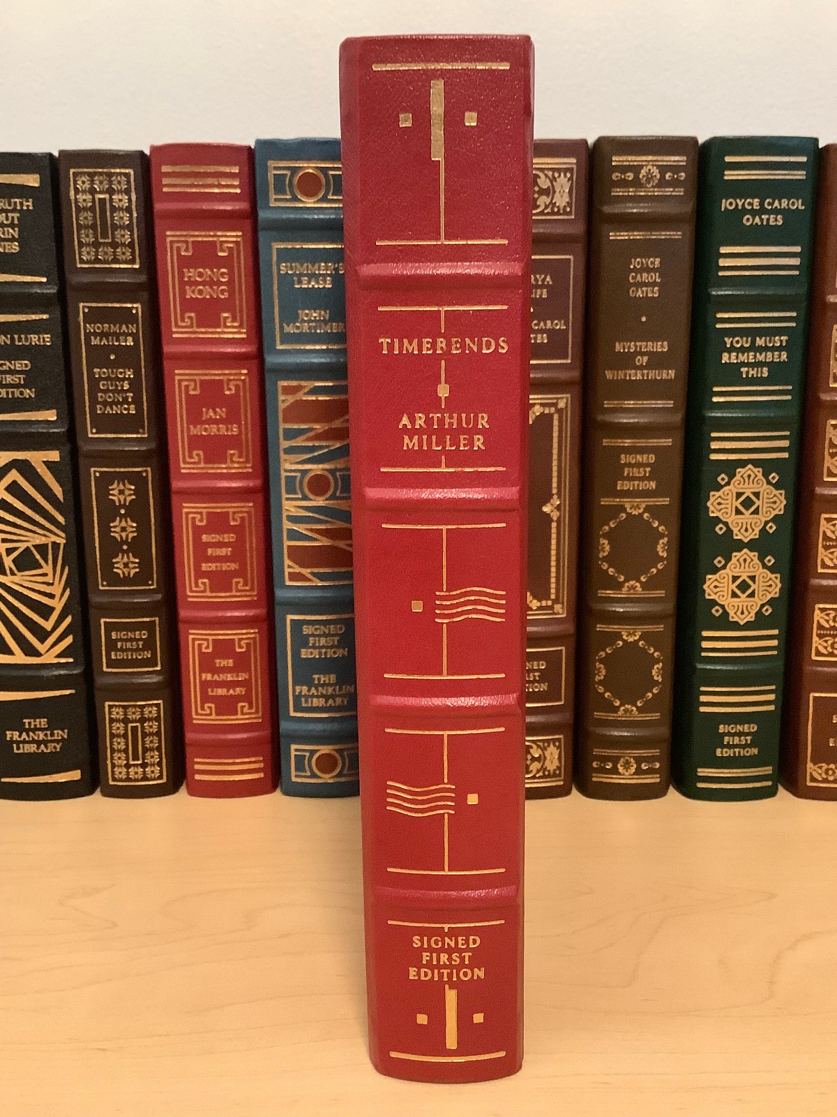Timebends : A life by Arthur Miller – Signed 1st Edition – Franklin leather