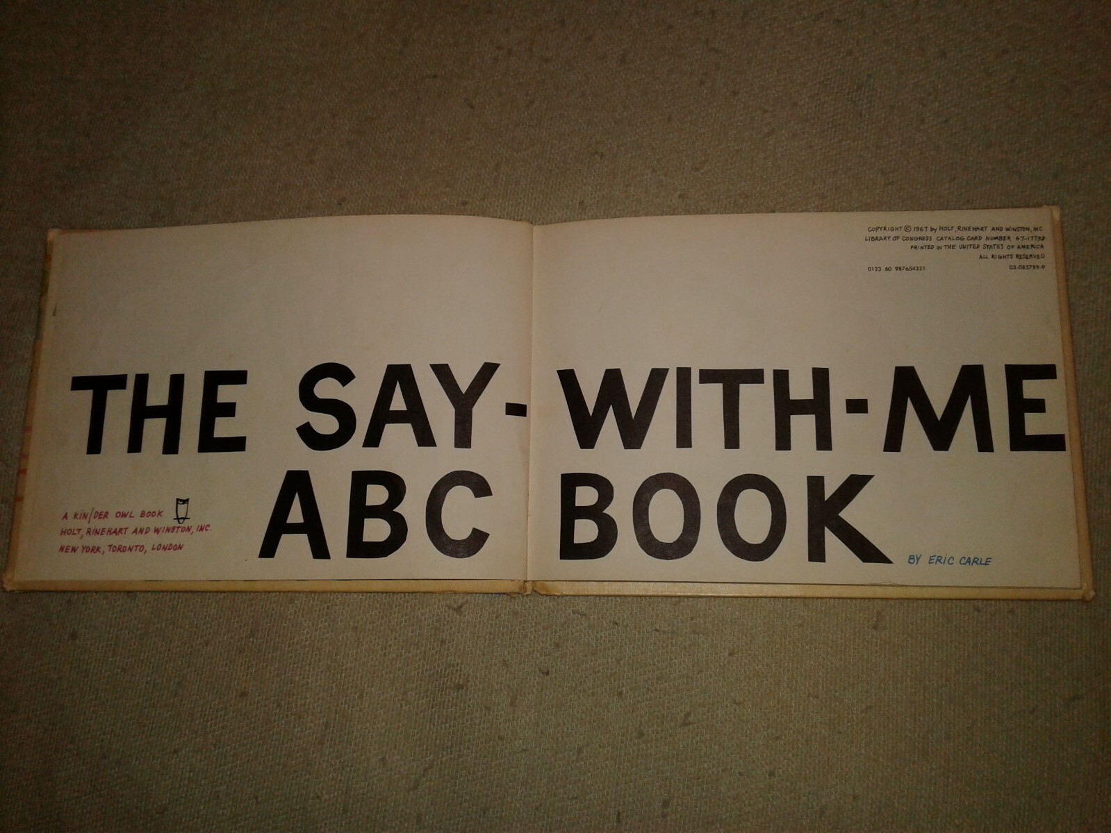 The Say-With-Me ABC Book by Eric Carle (1967, Hardcover) Very Rare!