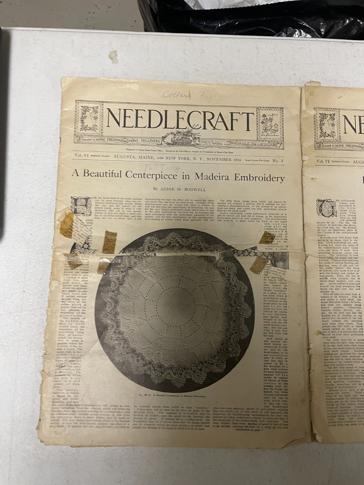 Lot of 4 Vintage Needlecraft Magazines 1914-1915 Antique Fashion Embroidery Art