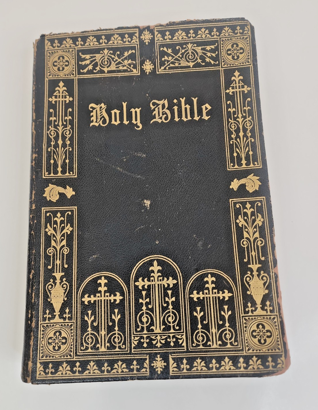 Holy Bible A J Holman Home Bible Pronouncing Reference Leather Gold Gilded Vtg