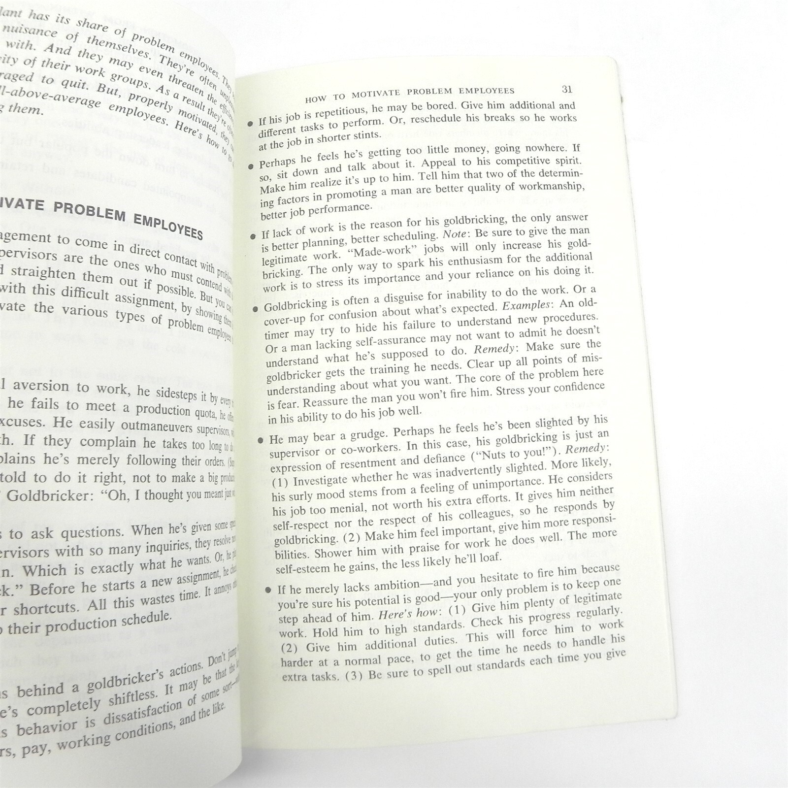 VINTAGE 1970 ACTION GUIDE TO MOTIVATING PEOPLE BY BUREAU OF BUSINESS PRACTICE