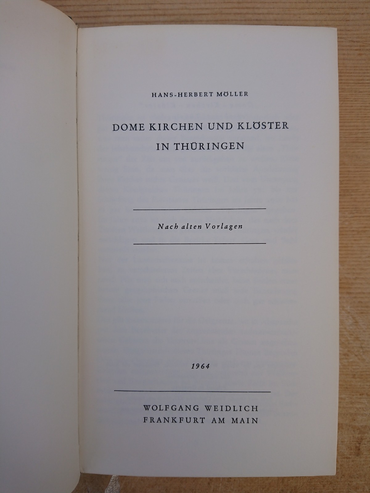 Dome churches & monasteries in Thuringia Hans-Herbert Möller 1964 256 pages Willow