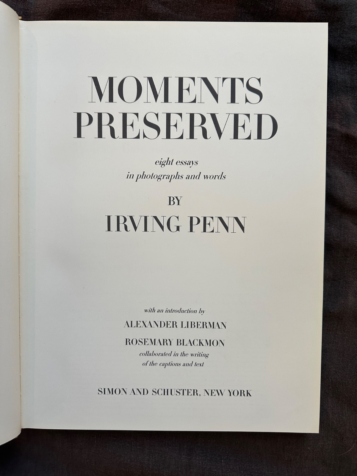 Irving Penn – Moments Preserved (first edition, 1960) – HC w/ DJ