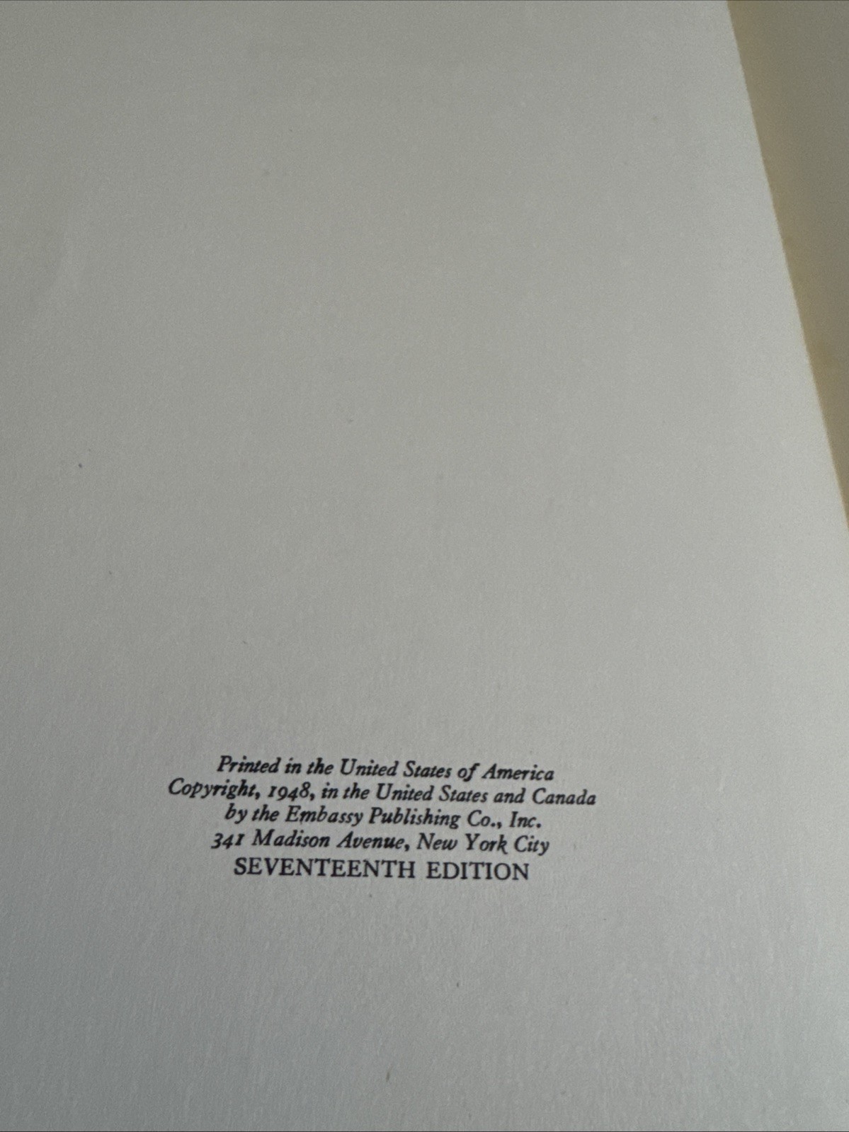 Wedding Embassy Yearbook 1948
