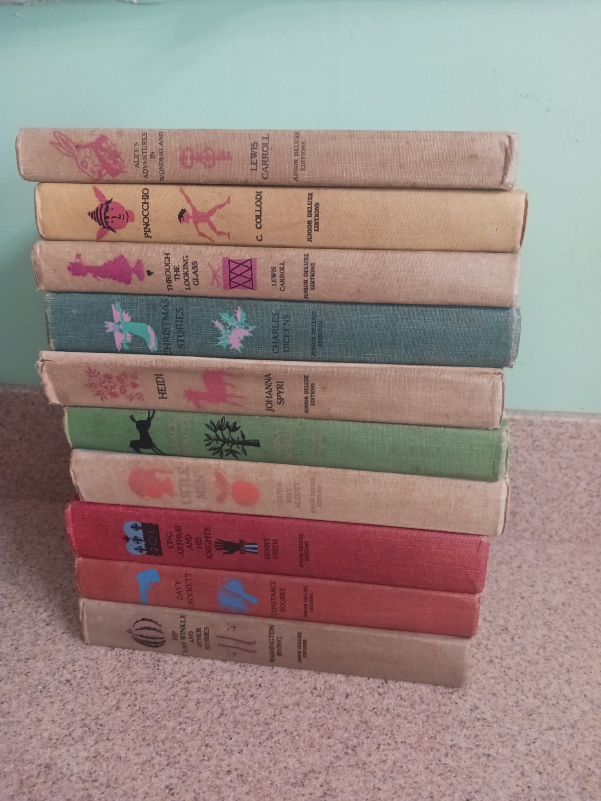 Vintage 1950s Junior Deluxe Edition Books Lot of 10 HC Children’s Classics