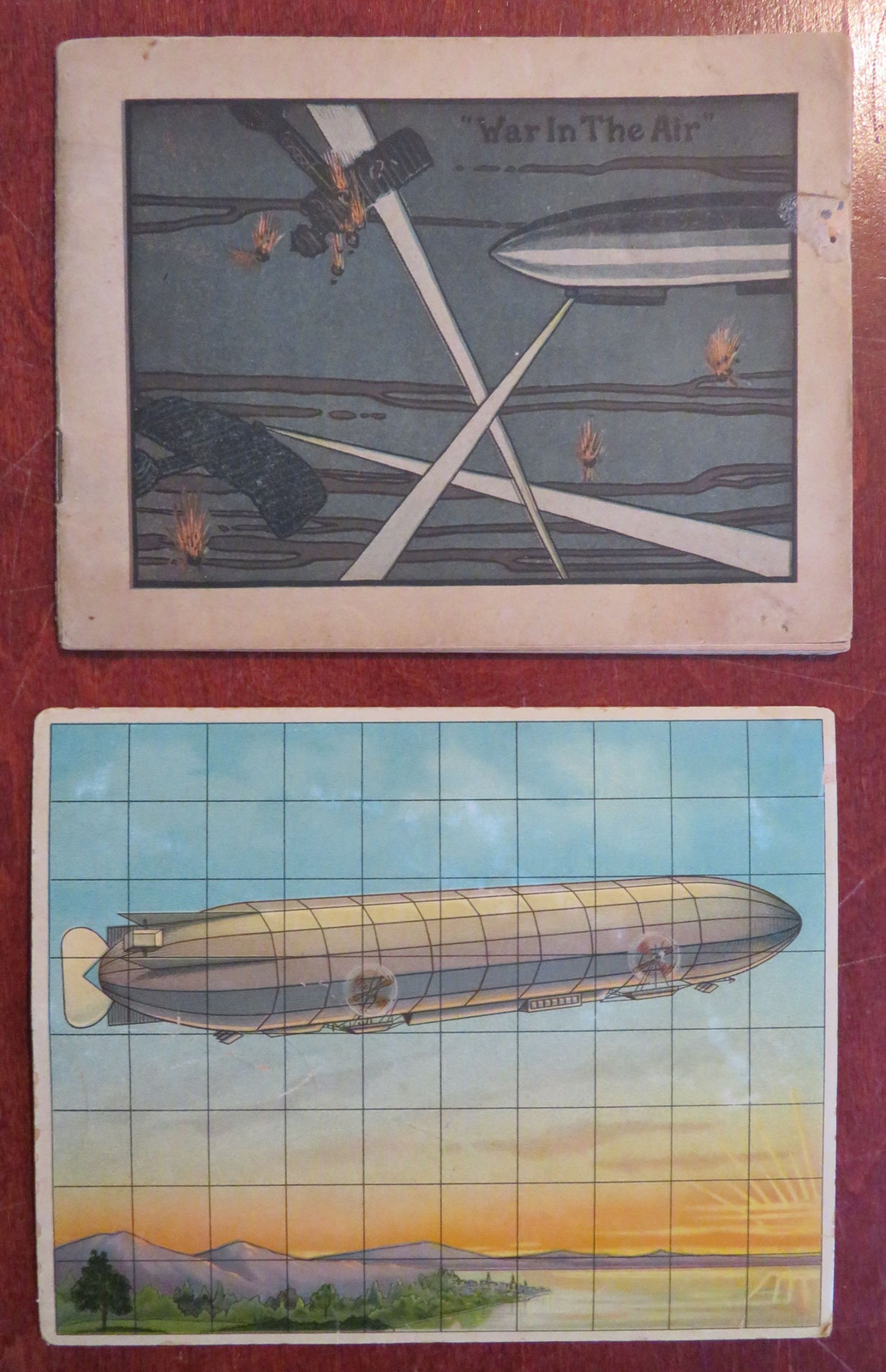War Planes Zeppelins Aerial Combat WWI c. 1917 Lot x 2 promotional items