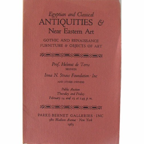 Egyptian & Classical Antiquities Near Eastern Art Auction Book Parke-Bernet 1963