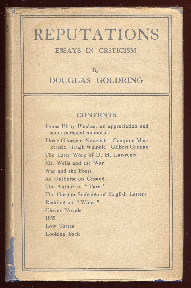 Douglas GOLDRING / Reputations Essays in Criticism 1st Edition 1920