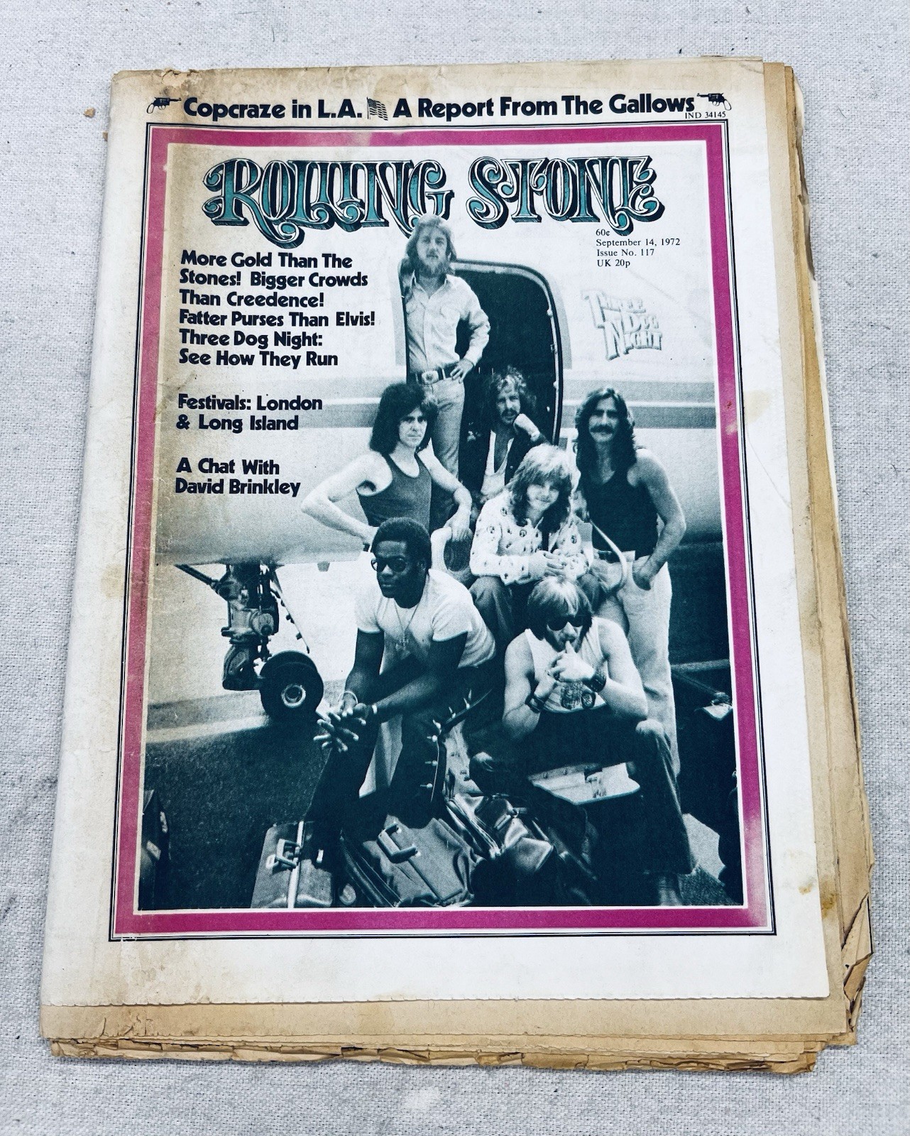 Rolling Stone Issue 117 Sept 14 1972 Three Dog Night David Brinkley