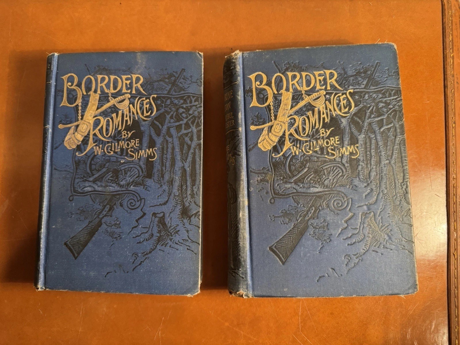 Antque Book Set-Border Romances-2 Pieces by W. Gilmore Simms-1890