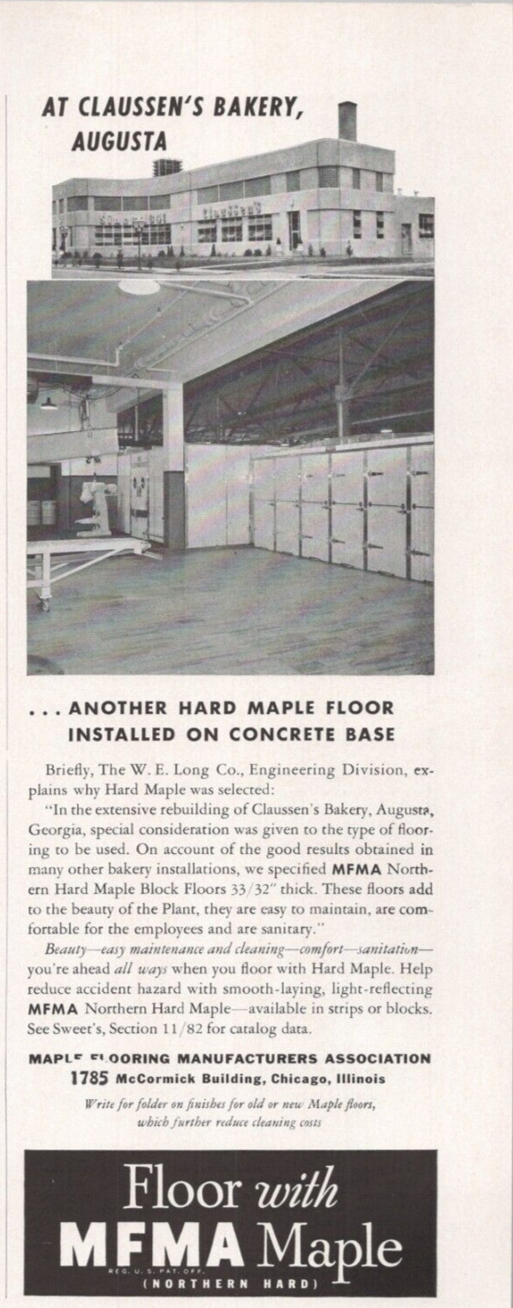 1942 Ad * Claussen’s Bakery * U-Haul Building 1589 Broad St Augusta GA
